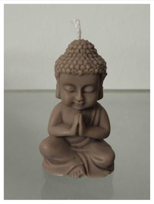 Vela Buda pequeño marrón «Serenidad en cera» [Refugio Interior]