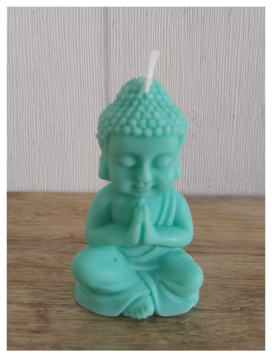 Vela Buda pequeño verde «Serenidad en cera» [Refugio Interior]