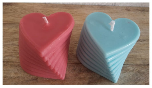 Vela azul «Corazones en cascada» [Latidos de Cera]