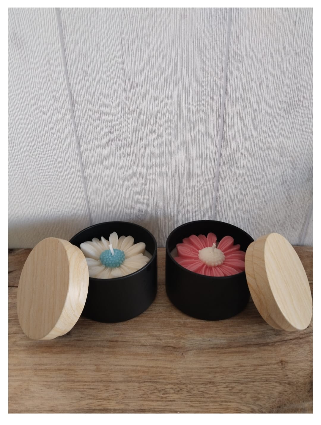 Vela aroma melocotón en cuenco negro «Rosa vibrante» [Naturaleza en Calma]