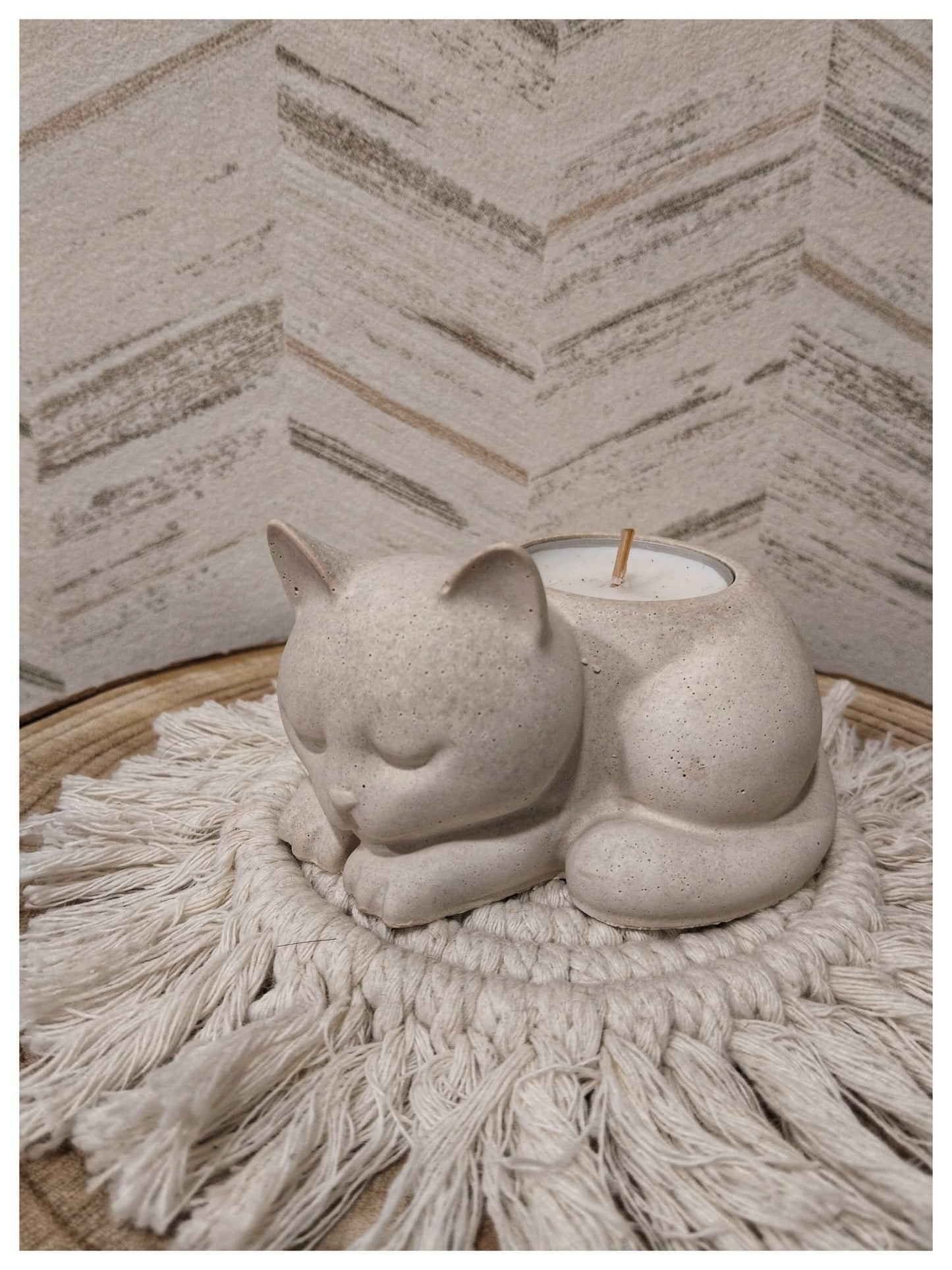 [Instinto natural] Portavelas gato «Dulce siesta»