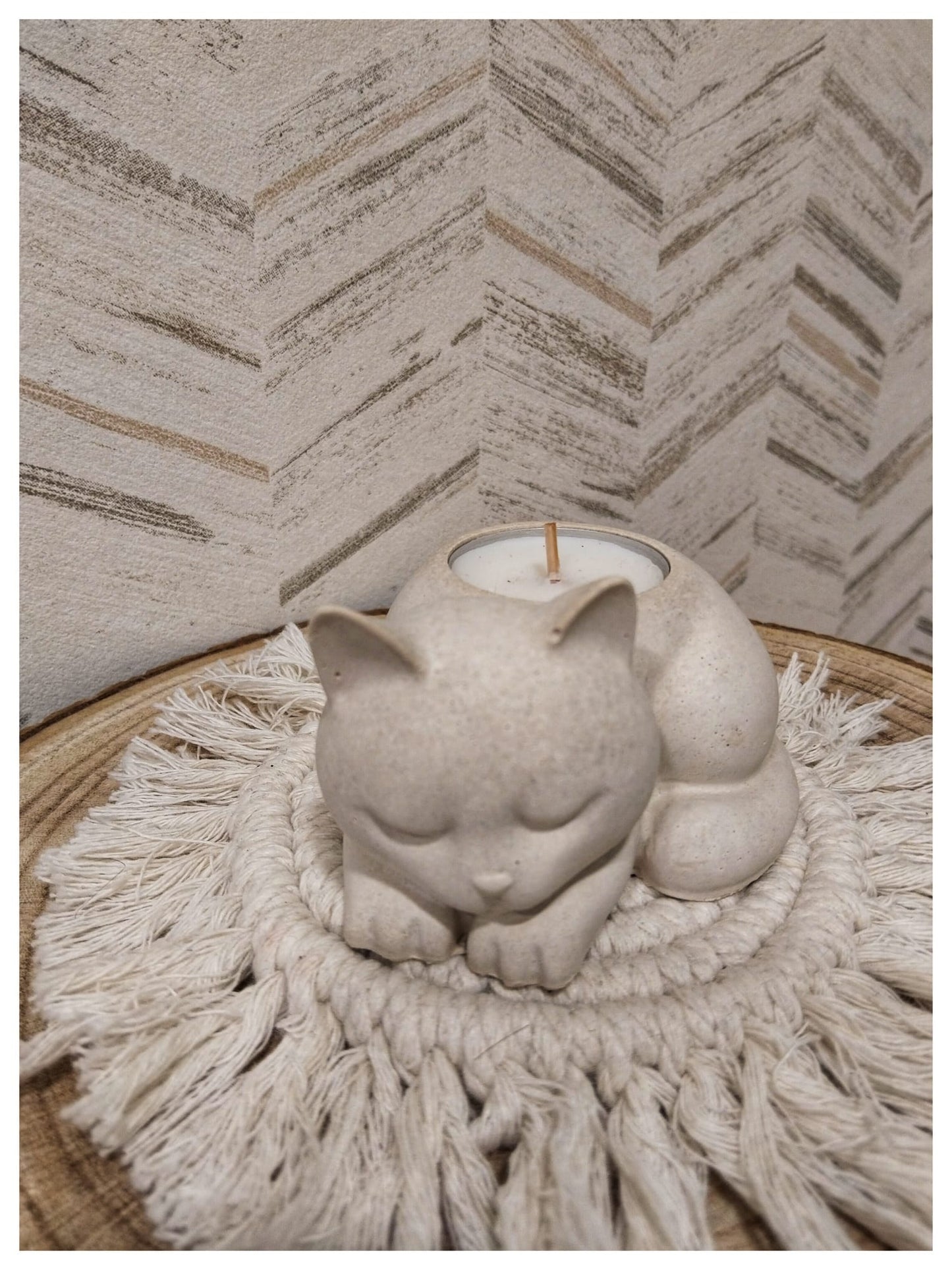 [Instinto natural] Portavelas gato «Dulce siesta»