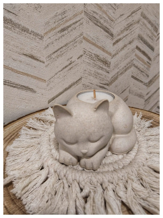 [Instinto natural] Portavelas gato «Dulce siesta»