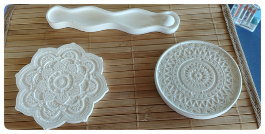 Set de porta incienso y posavelas «Ritual Mandala» [Refugio Interior]