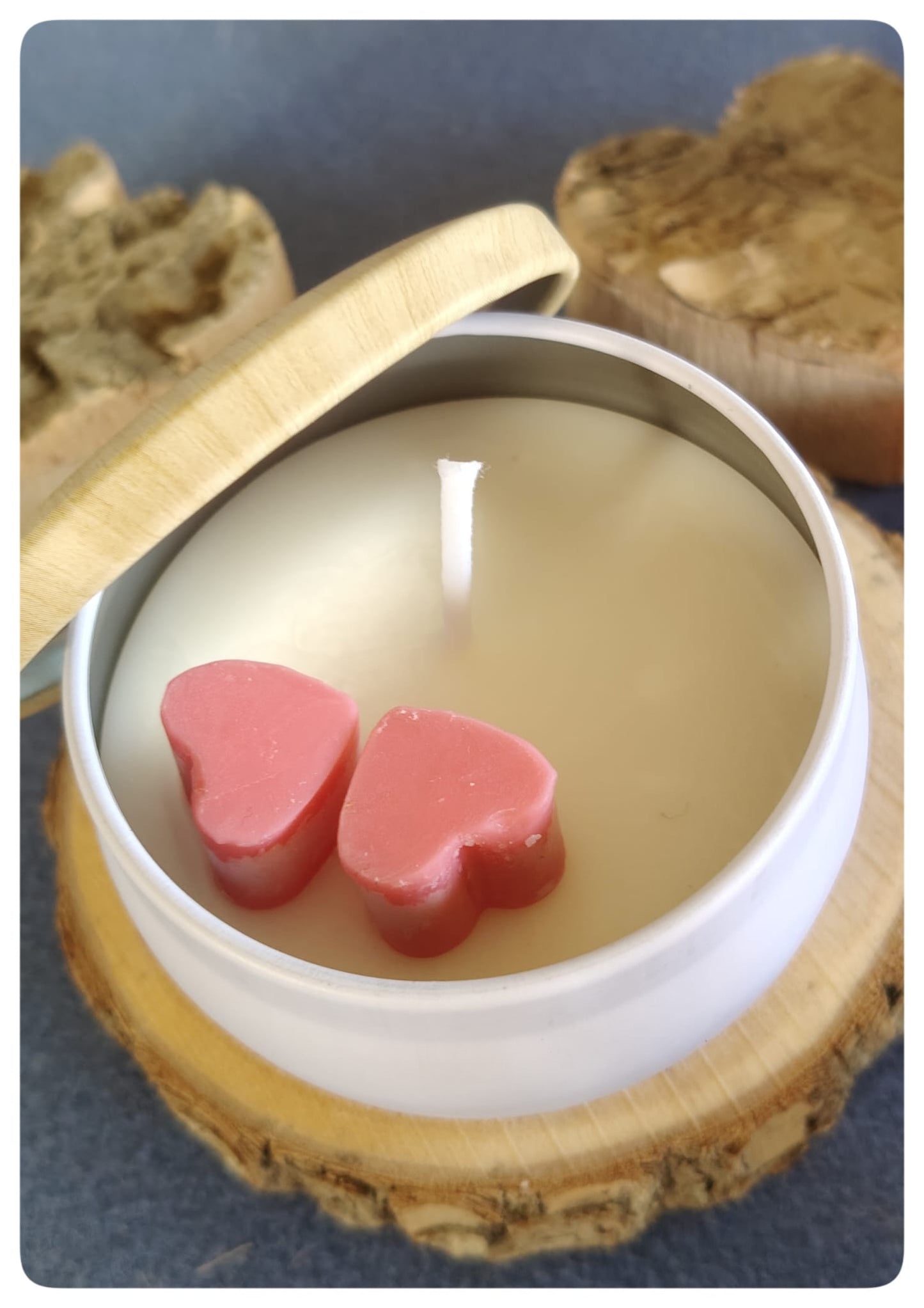 Vela corazones en lata «Latido oculto» [Latidos de Cera]