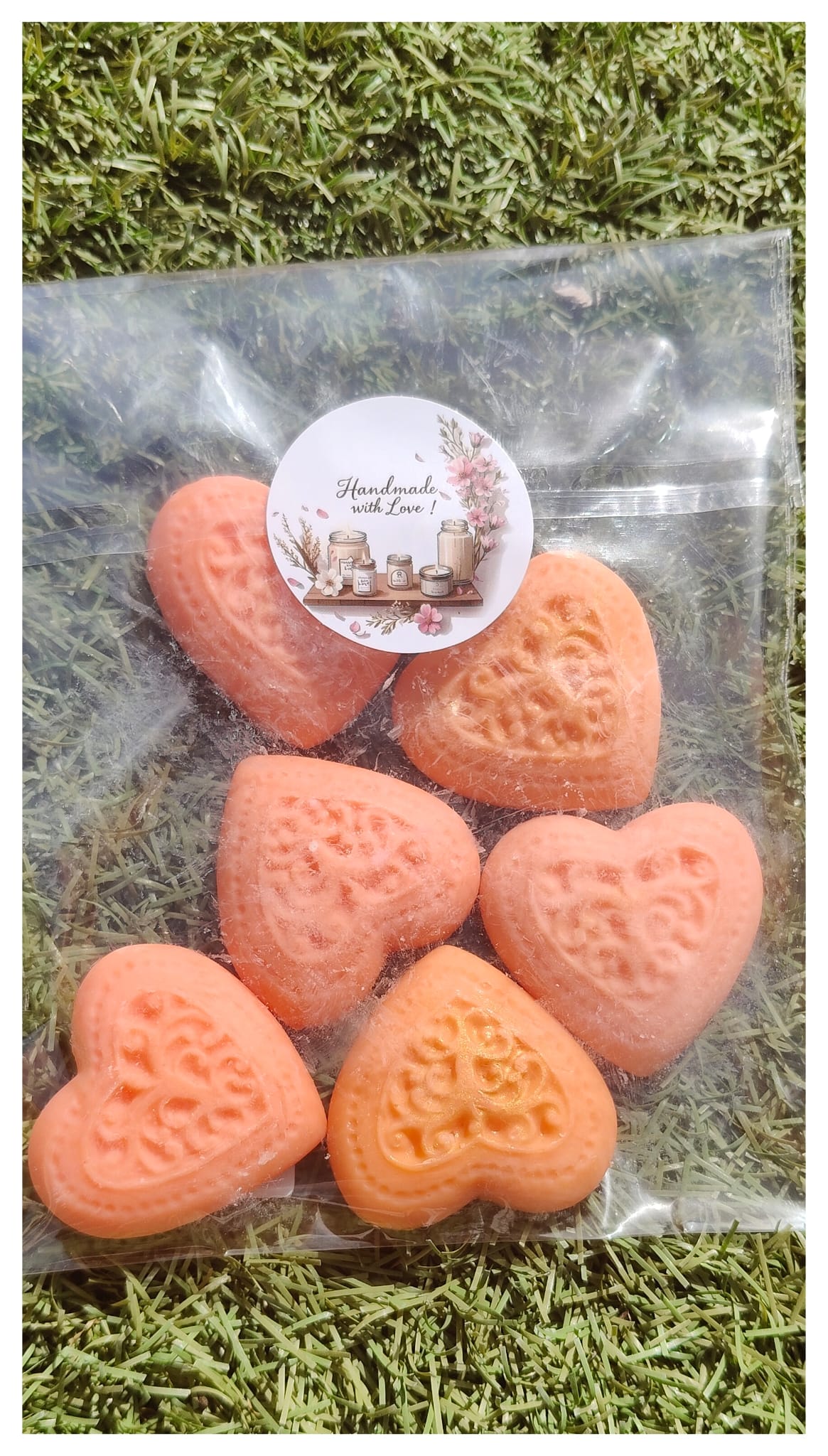 [Wax]  Corazones naranjas aroma castaña