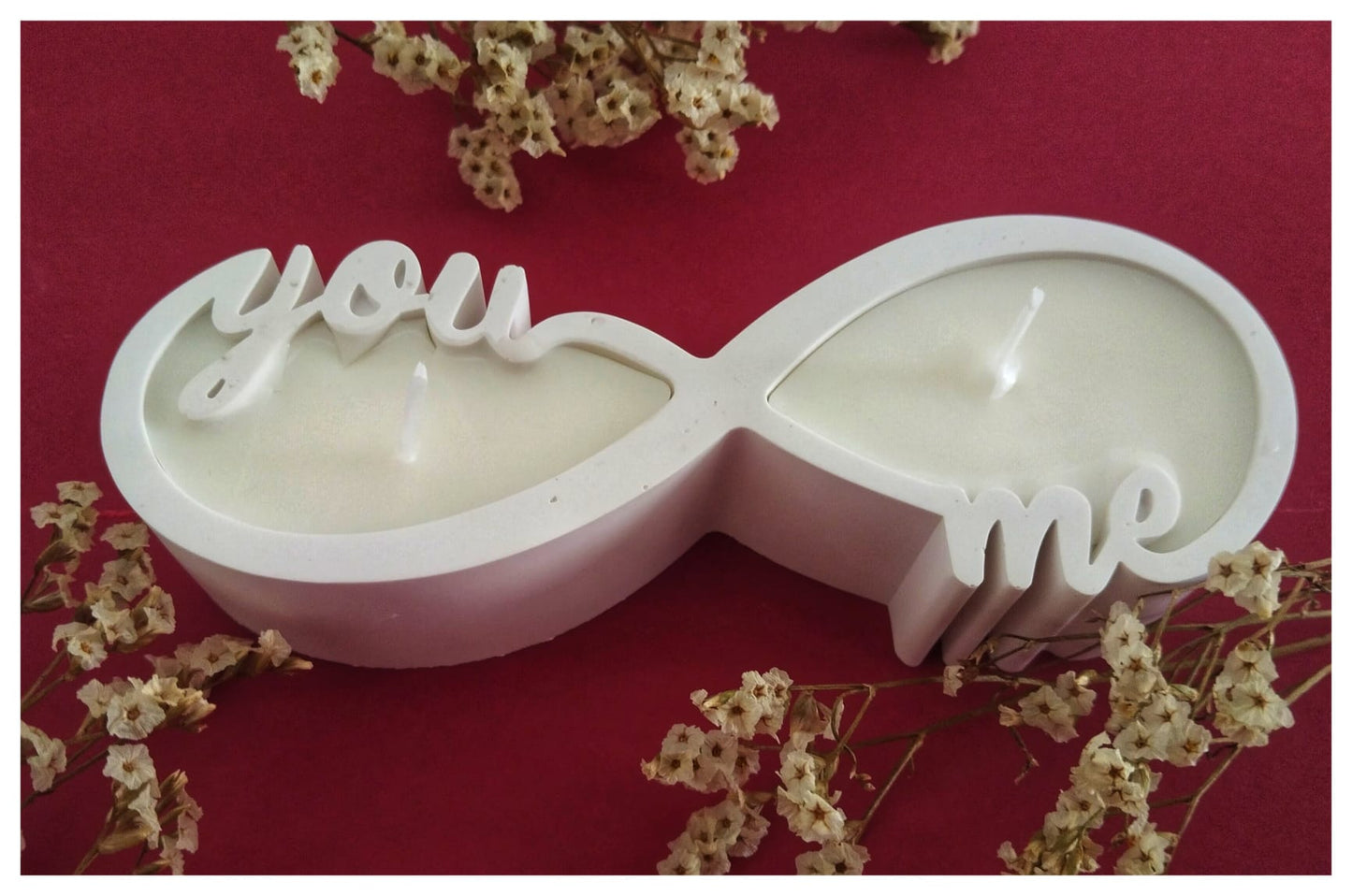 [Latidos de Cera] Vela de yeso aroma canela «Infinito compartido»