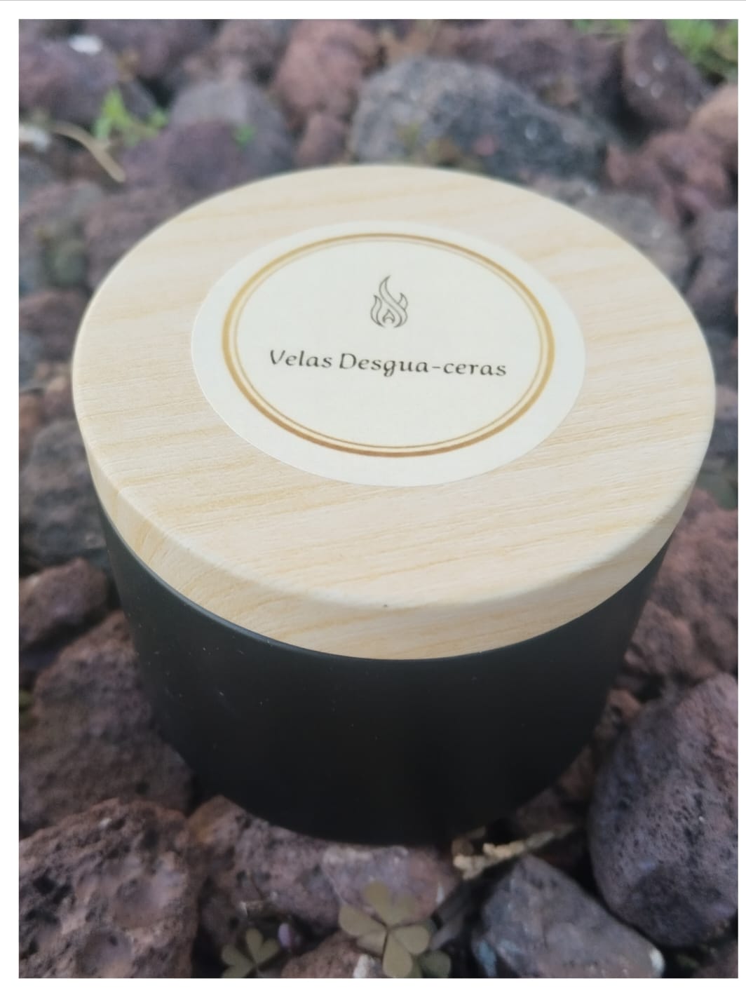 Vela aroma melocotón en cuenco negro «Rosa vibrante» [Naturaleza en Calma]